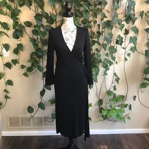 DIANE VON FURSTENBERG Black Wrap Dress | 10